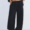 Pantaloni da tuta a gamba larga con orlo regolabile Pantaloni da tuta a gamba larga con orlo regolabile