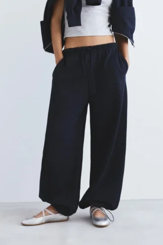 Pantaloni da tuta a gamba larga con orlo regolabile