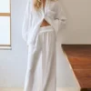 Pantaloni fluidi effetto garza Pantaloni fluidi effetto garza