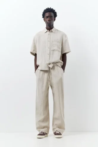 Pantaloni jogger 100% lino
