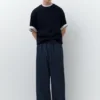 Pantaloni jogger in denim a righe Pantaloni jogger in denim a righe