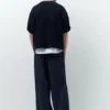 Pantaloni jogger in denim a righe Pantaloni jogger in denim a righe