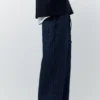 Pantaloni jogger in denim a righe Pantaloni jogger in denim a righe