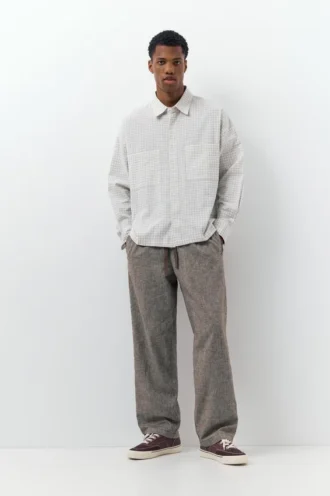 Pantaloni jogger in misto lino