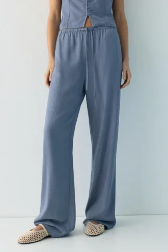 Pantaloni jogger in misto lino