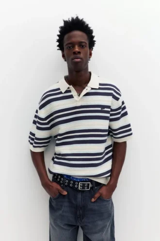 Polo a righe in maglia STWD