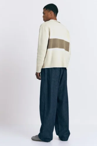Polo in maglia a maniche lunghe con dettaglio testuale