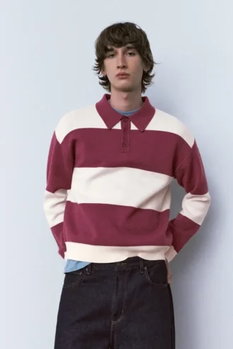 Polo in maglia a pannelli
