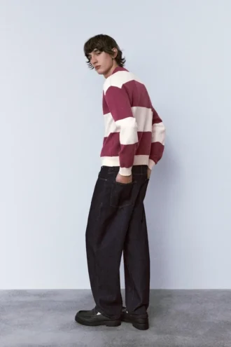 Polo in maglia a pannelli