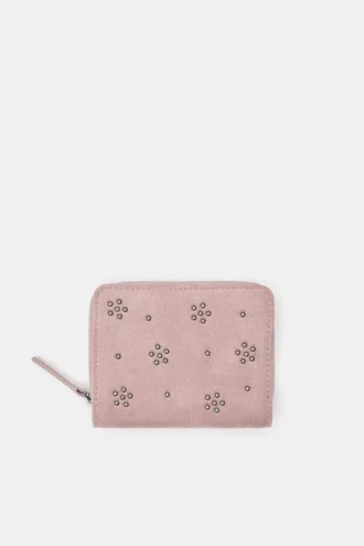Portafoglio con borchie a forma di fiore