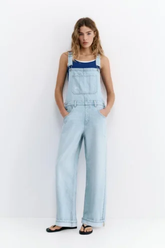 Salopette lunga in denim Salopette lunga in denim