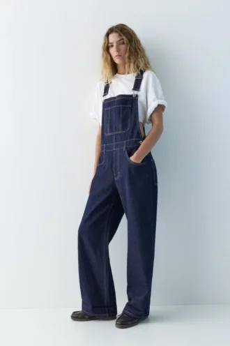 Salopette lunga in denim Salopette lunga in denim