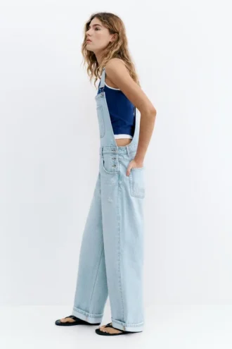 Salopette lunga in denim Salopette lunga in denim