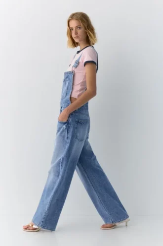 Salopette lunga in denim Salopette lunga in denim