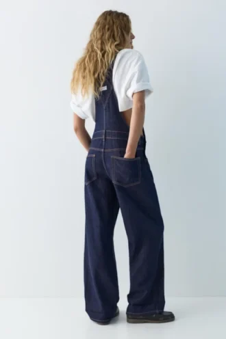 Salopette lunga in denim Salopette lunga in denim