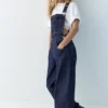Salopette lunga in denim Salopette lunga in denim
