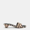 Sandali con tacco in pelle con stampa leopardata