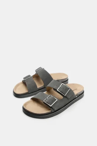 Sandali in pelle con fibbia