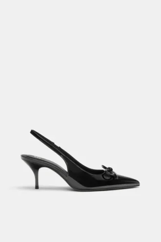 Scarpe col Tacco in vernice con fiocco