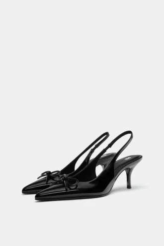 Scarpe col Tacco in vernice con fiocco