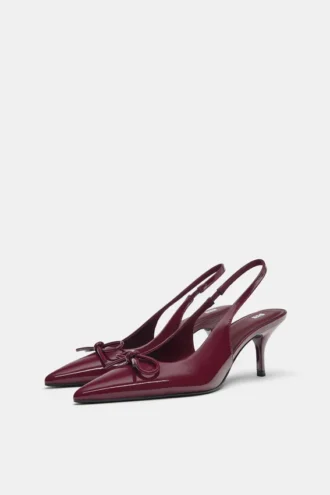 Scarpe col Tacco in vernice con fiocco