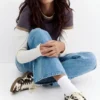 Sneakers in pelle con stampa bovina Sneakers in pelle con stampa bovina