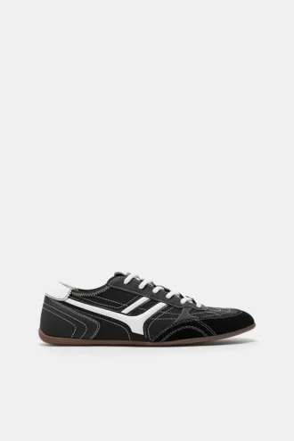 Sneakers retrò con impunture