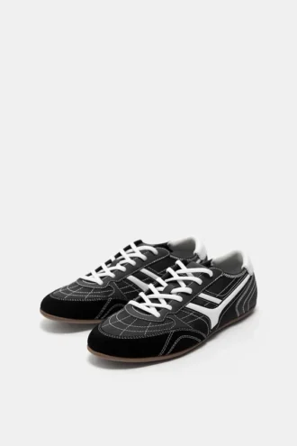 Sneakers retrò con impunture