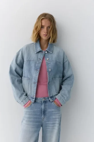 Sovracamicia in denim dal taglio squadrato