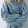 Sovracamicia in denim dal taglio squadrato