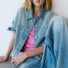 Sovracamicia in denim dal taglio squadrato