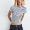 T-shirt a maniche corte a costine T-shirt a maniche corte a costine