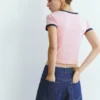 T-shirt a maniche corte a costine T-shirt a maniche corte a costine