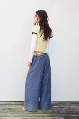 T-shirt a maniche corte a costine