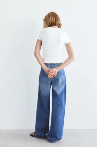 T-shirt a maniche corte a costine
