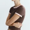 T-shirt a maniche corte a costine T-shirt a maniche corte a costine
