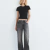 T-shirt a maniche corte a costine T-shirt a maniche corte a costine