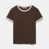T-shirt a maniche corte a costine T-shirt a maniche corte a costine