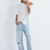 T-shirt a maniche corte asimmetrica T-shirt a maniche corte asimmetrica