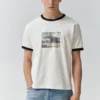 T-shirt a maniche corte con bordo a costine T-shirt a maniche corte con bordo a costine