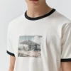 T-shirt a maniche corte con bordo a costine T-shirt a maniche corte con bordo a costine