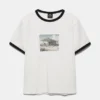 T-shirt a maniche corte con bordo a costine T-shirt a maniche corte con bordo a costine