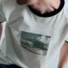 T-shirt a maniche corte con bordo a costine T-shirt a maniche corte con bordo a costine