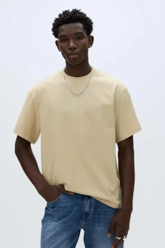 T-shirt a maniche corte con slogan