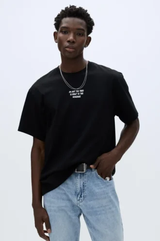 T-shirt a maniche corte con slogan