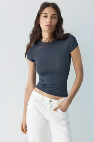 T-shirt a maniche corte in poliammide