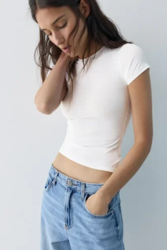T-shirt a maniche corte in poliammide