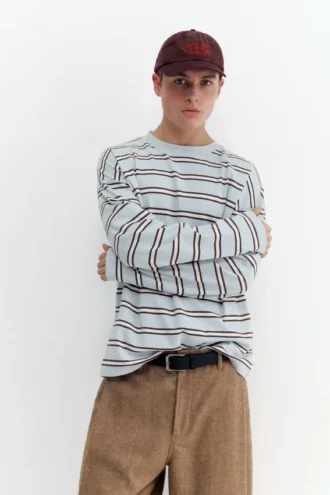 T-shirt a maniche lunghe a righe