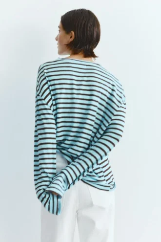 T-shirt a maniche lunghe a righe