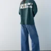 T-shirt a maniche lunghe a righe con scritta T-shirt a maniche lunghe a righe con scritta
